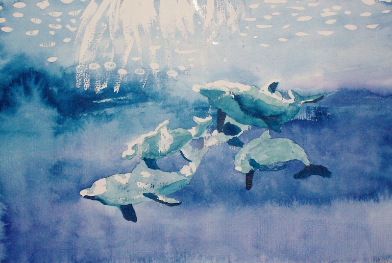 Atelier am Freitag - Eintauchen mit Delfinen - Aquarellmalerei für Kinder ab 6 Jahren