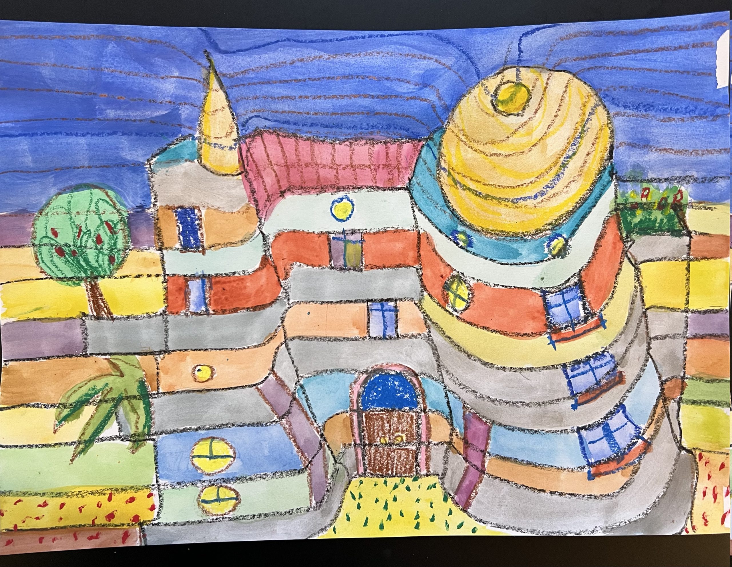 Hundertwasser Häuser - Zeichnen & Malen - Kompaktkurs - Ab 8 Jahre